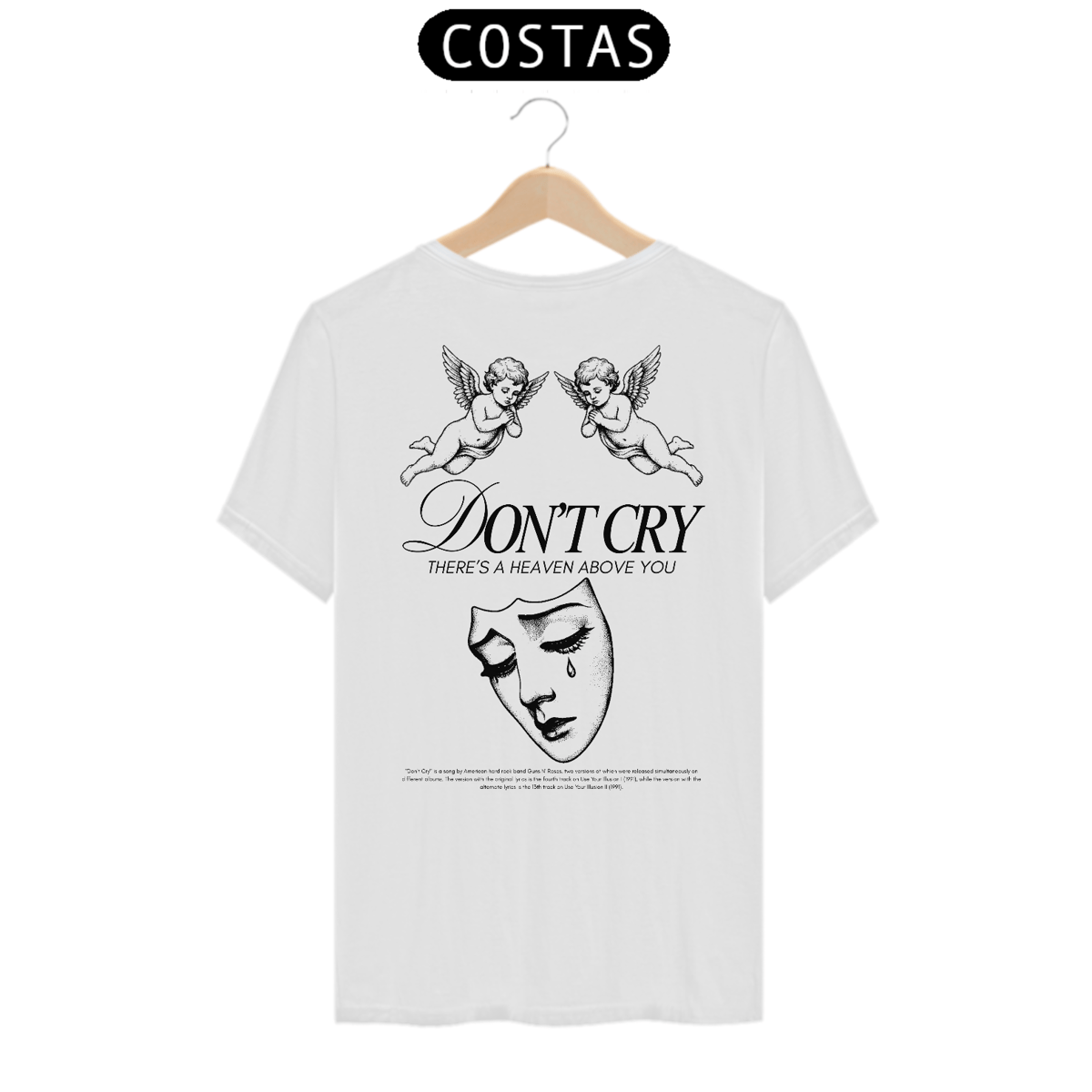 Nome do produto: Camiseta Guns N\' Roses Don\'t Cry  (Estampa nas Costas)