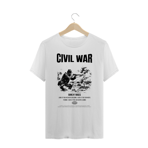 Camiseta Plus Size Guns N' Roses Civil War