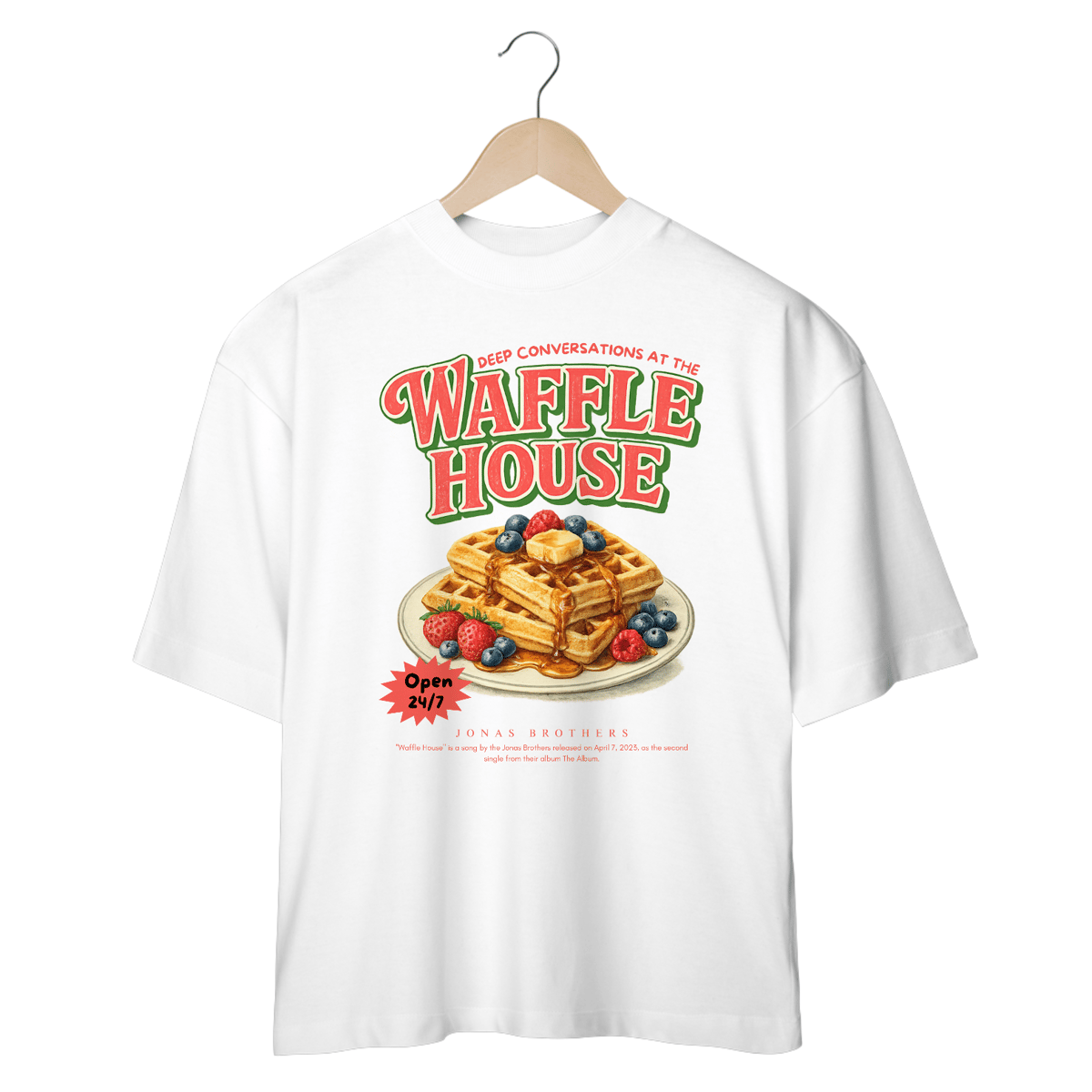 Nome do produto: Camiseta Oversized Jonas Brothers Waffle House