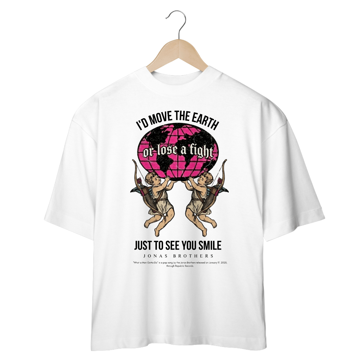 Nome do produto: Camiseta Oversized Jonas Brothers What a Man Gotta Do V2
