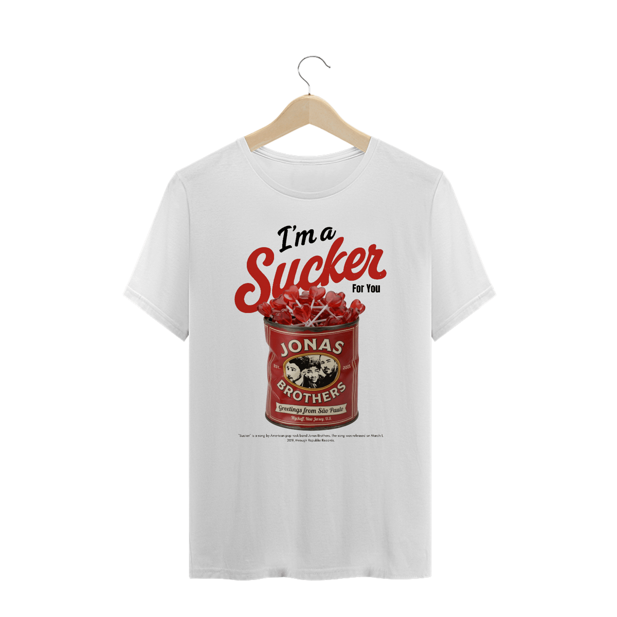Nome do produto: Camiseta Plus Size Jonas Brothers Sucker V2