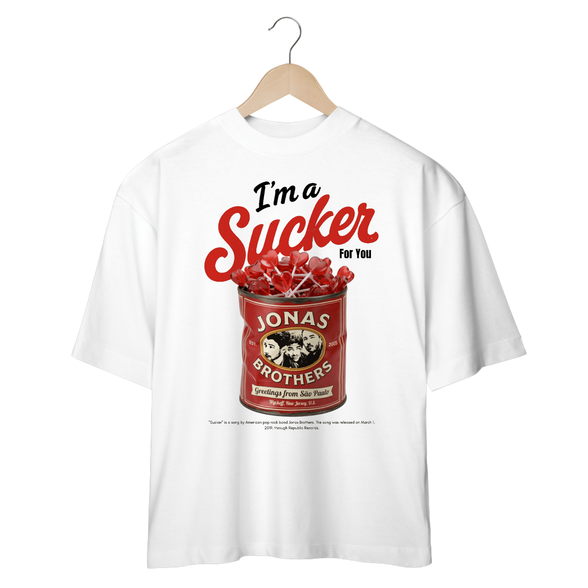 Nome do produto: Camiseta Oversized Jonas Brothers Sucker V2