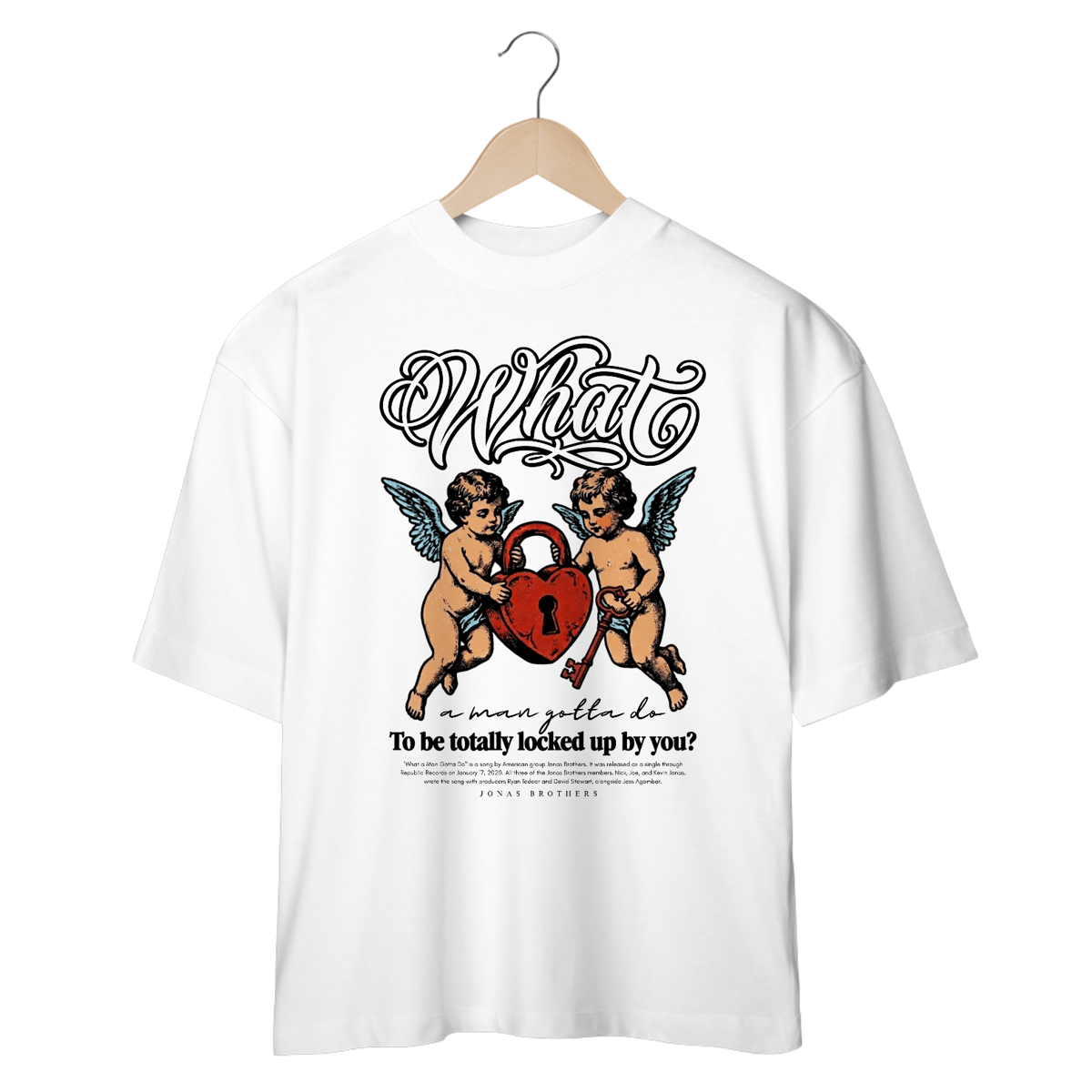 Nome do produto: Camiseta Oversized Jonas Brothers What a Man Gotta Do