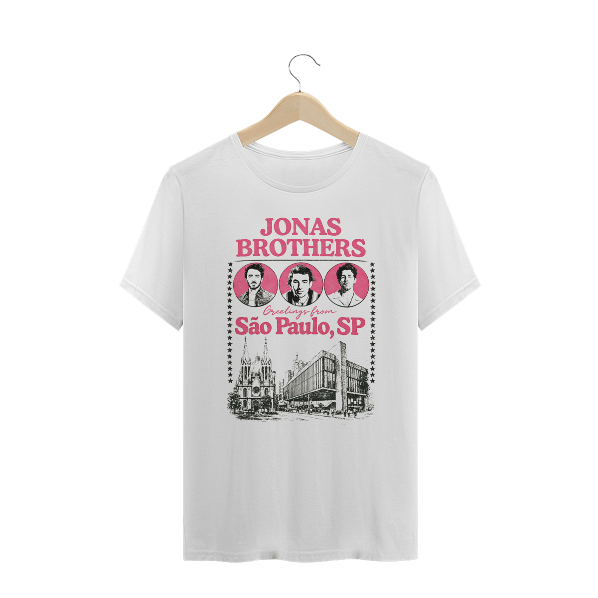 Nome do produto: Camiseta Plus Size Jonas Brothers Greetings From São Paulo V2