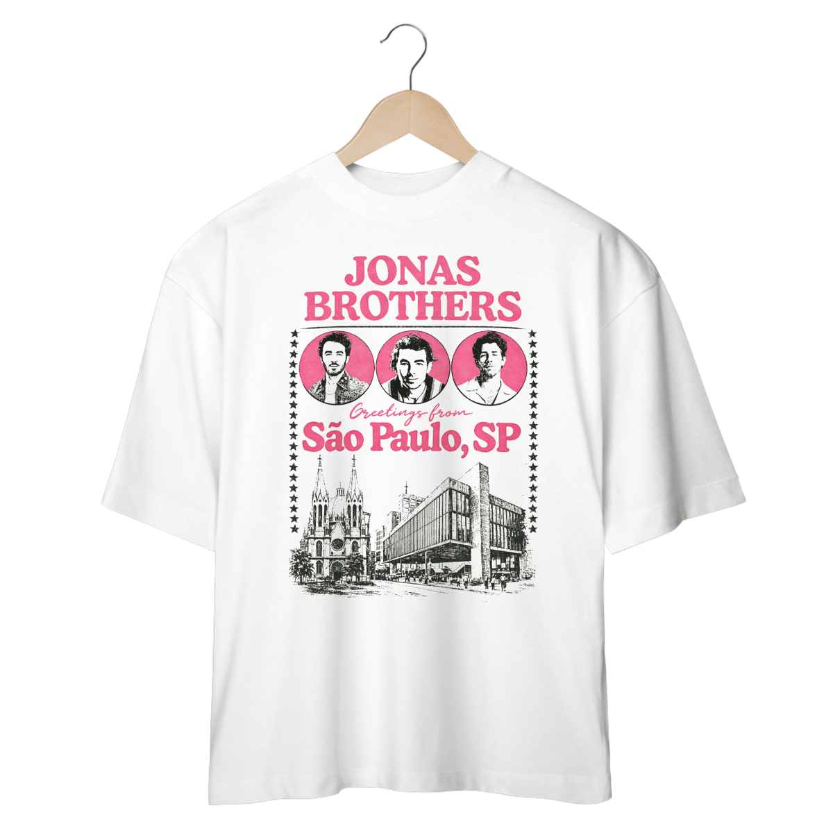 Nome do produto: Camiseta Oversized Jonas Brothers Greetings From São Paulo V2