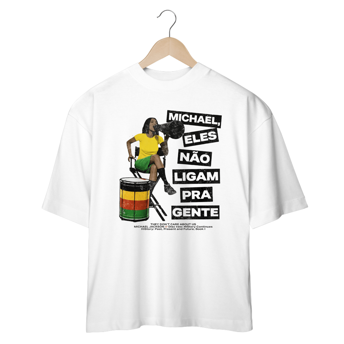 Nome do produto: Camiseta Oversized Michael Jackson They Don\'t Care About Us
