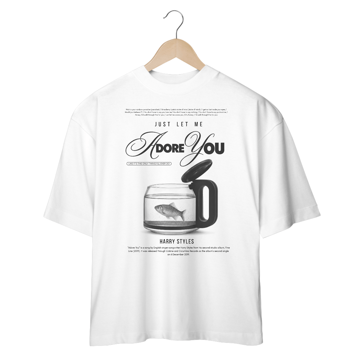 Nome do produto: Camiseta Oversized Harry Styles Adore You