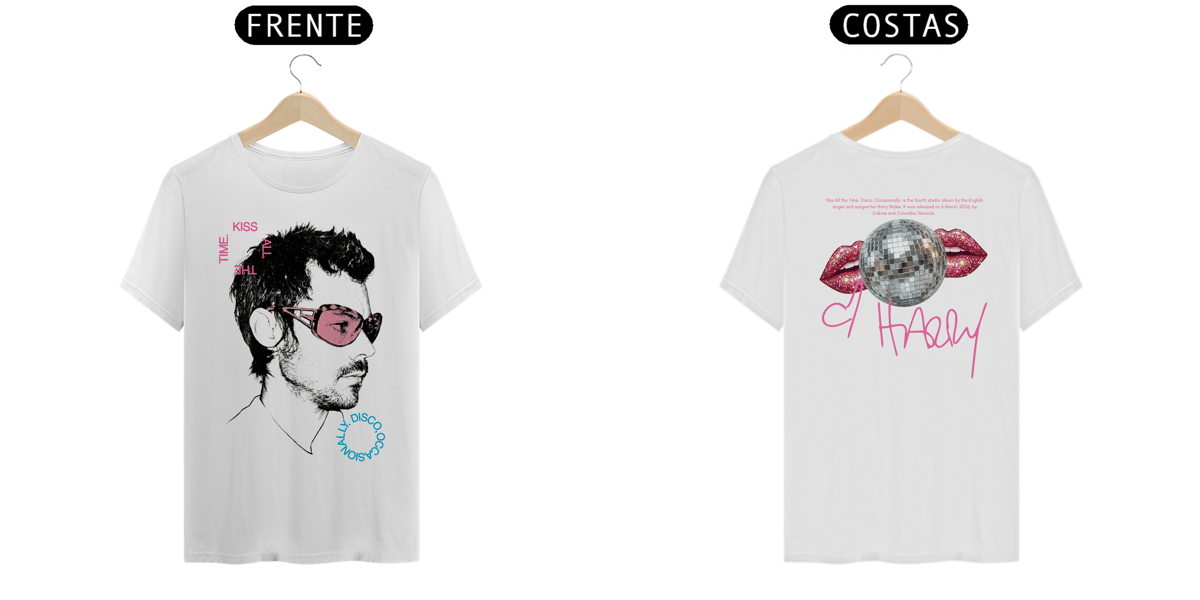 Nome do produto: Camiseta Harry StylesKiss All the Time. Disco, Occasionally (estampa Frente & Costas)