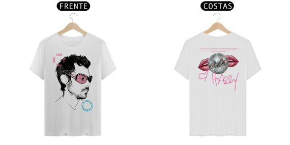 Camiseta Harry StylesKiss All the Time. Disco, Occasionally (estampa Frente & Costas)