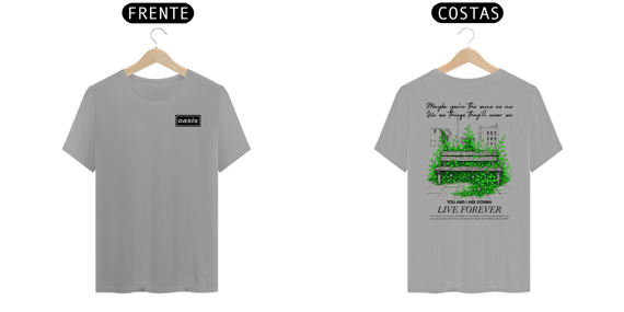 Camiseta Oasis Live Forever (Estampa Frente e Costas)
