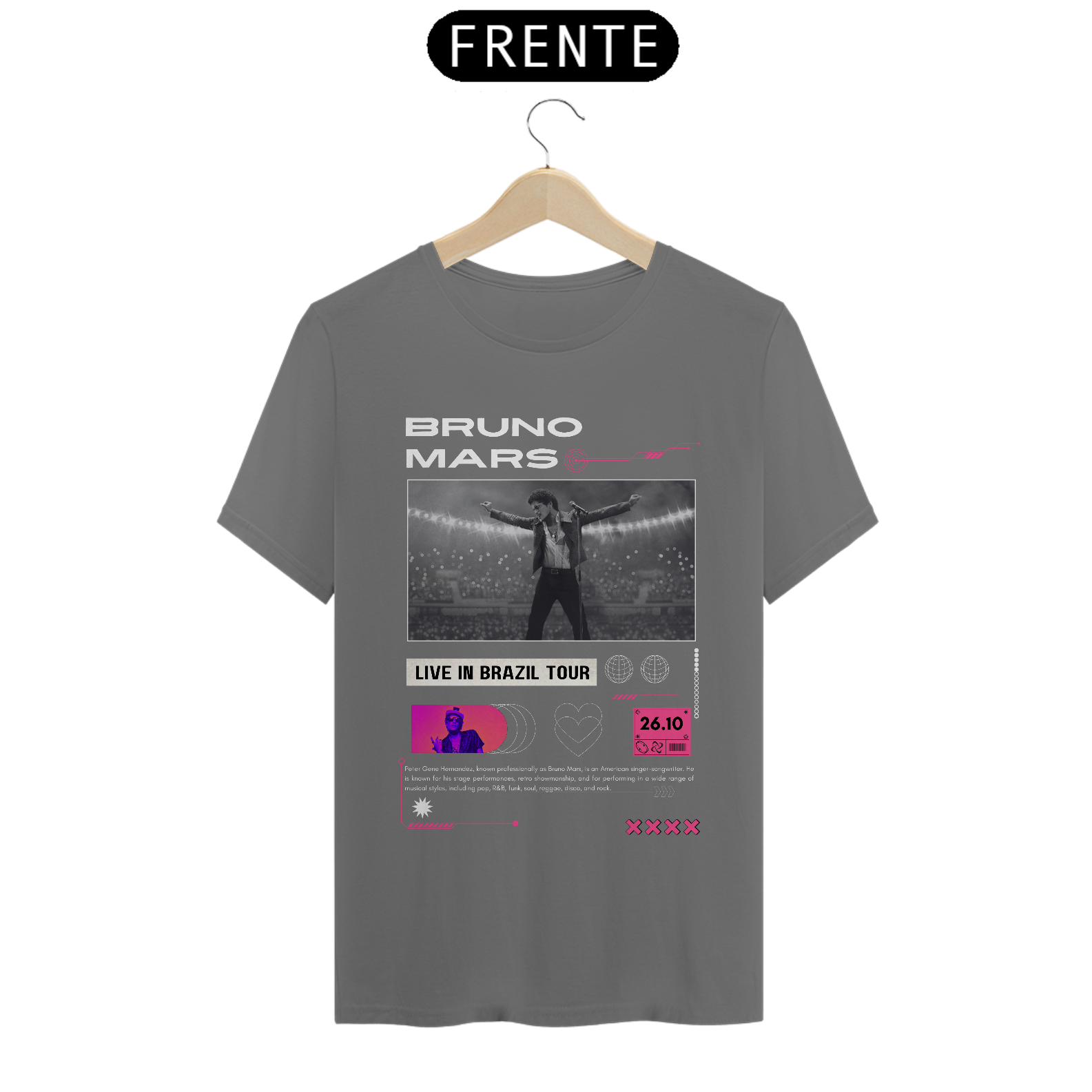 Camiseta Estonada Bruno Mars Brasília 26.10