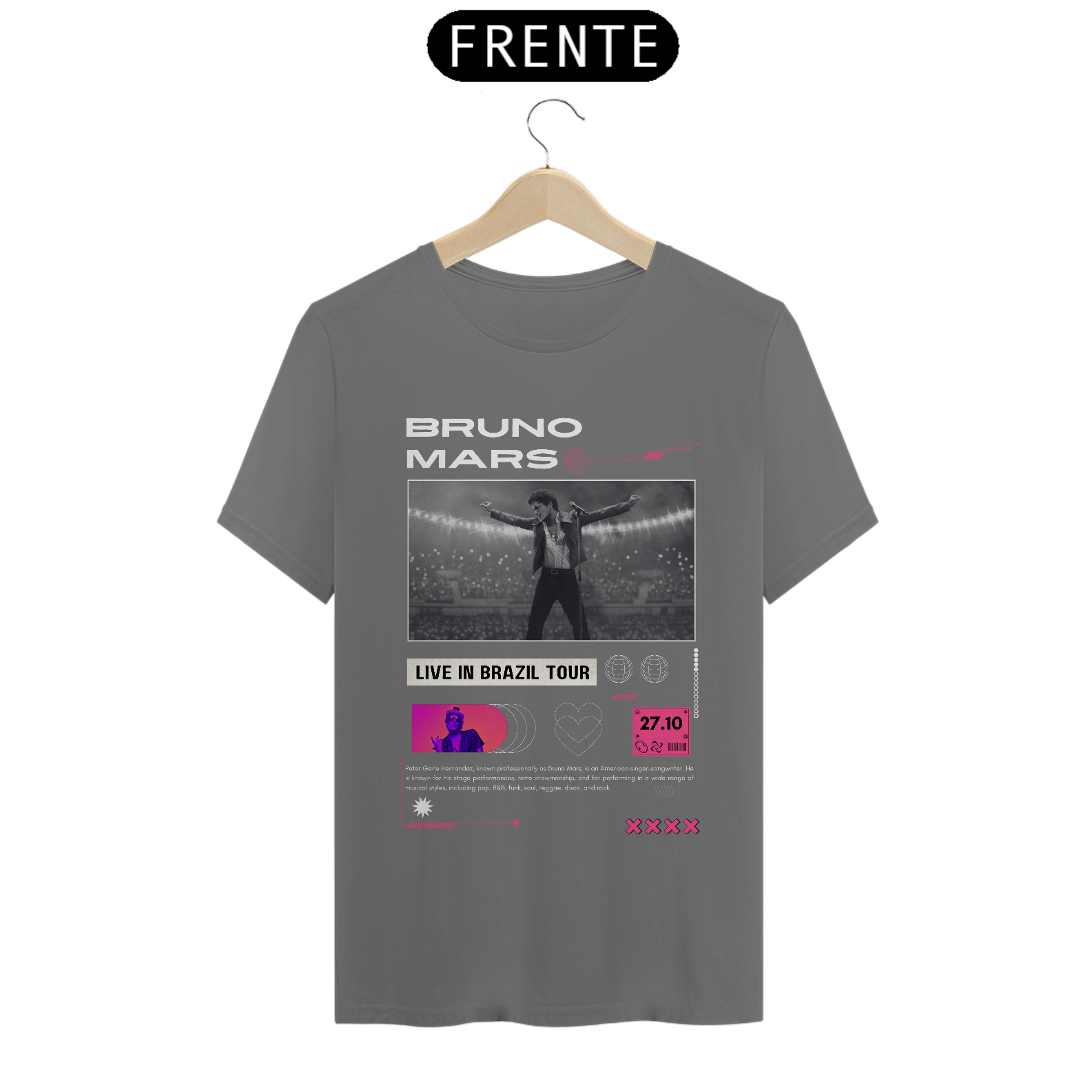 Camiseta Estonada Bruno Mars Brasília 27.10