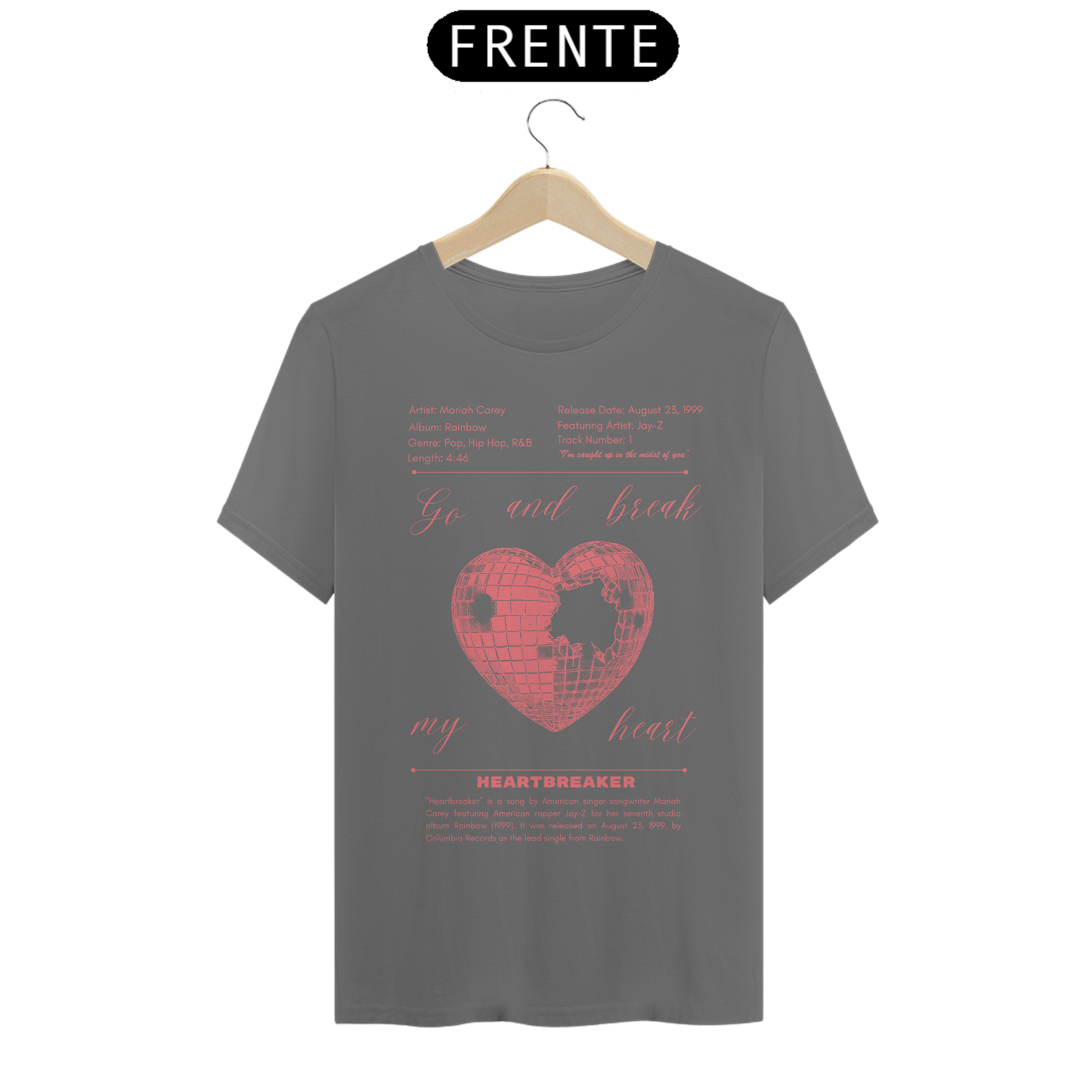 Camiseta Estonada Mariah Carey Heartbreaker