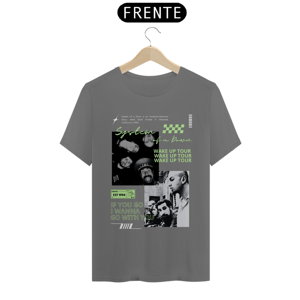 Nome do produto: Camiseta Estonada System Of a Down Wake Up Tour