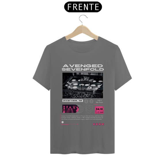 Camiseta Estonado Avenged Sevenfold São Paulo 04.10