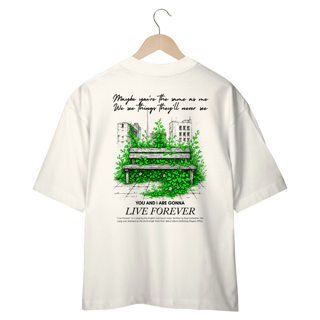 Nome do produto Camiseta Oversized Oasis Live Forever (Estampa nas Costas)