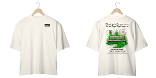 Nome do produto Camiseta Oversized Oasis Live Forever (Estampa Frente e Costas)