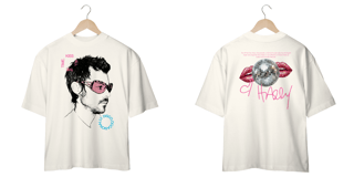 Nome do produto Camiseta Oversized Harry StylesKiss All the Time. Disco, Occasionally (estampa Frente & Costas)