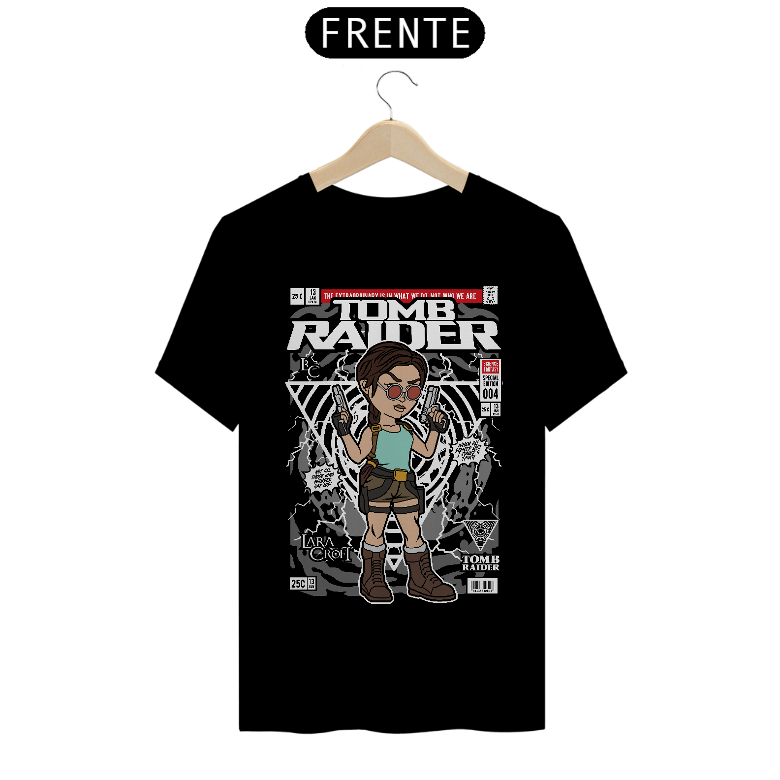 Camiseta Tomb Raider Lara Croft Funko Pop