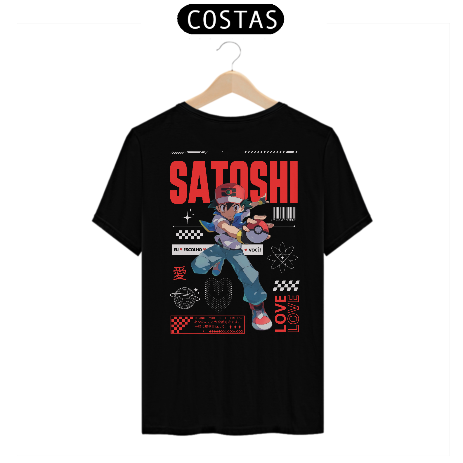 Camiseta Ash Eu Escolho Você (Estampa nas Costas) Preta