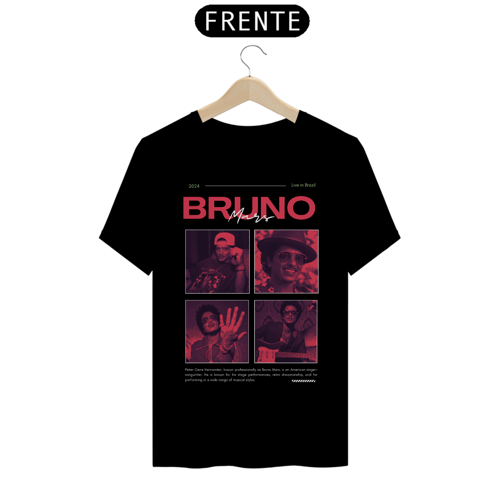 Camiseta Bruno Mars Live in Brazil 2024