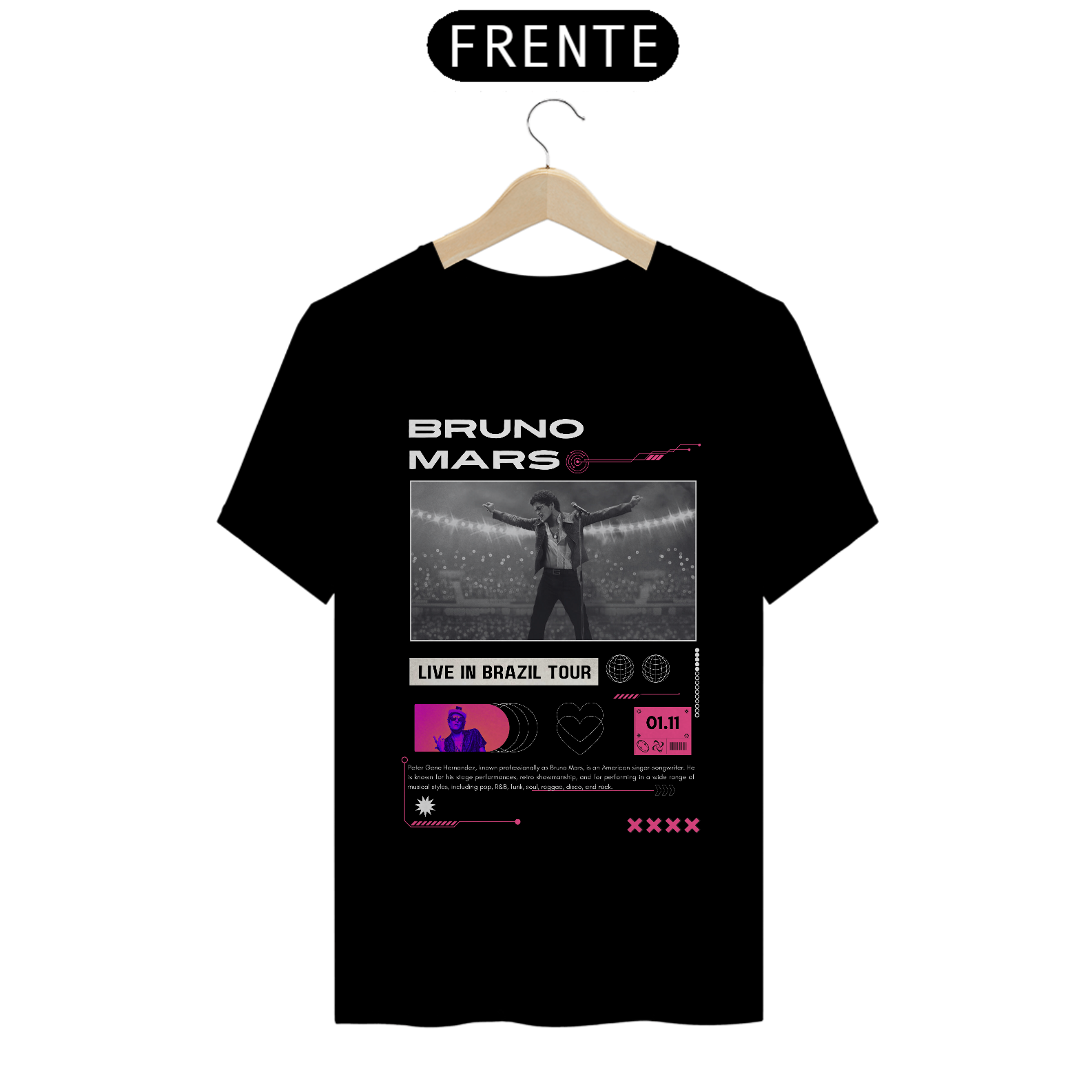 Camiseta Bruno Mars Curitiba 01.11