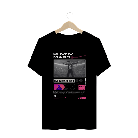 Camiseta Plus Size Bruno Mars São Paulo 08.10