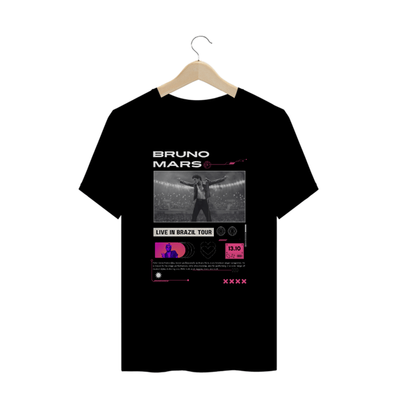 Camiseta Plus Size Bruno Mars São Paulo 13.10