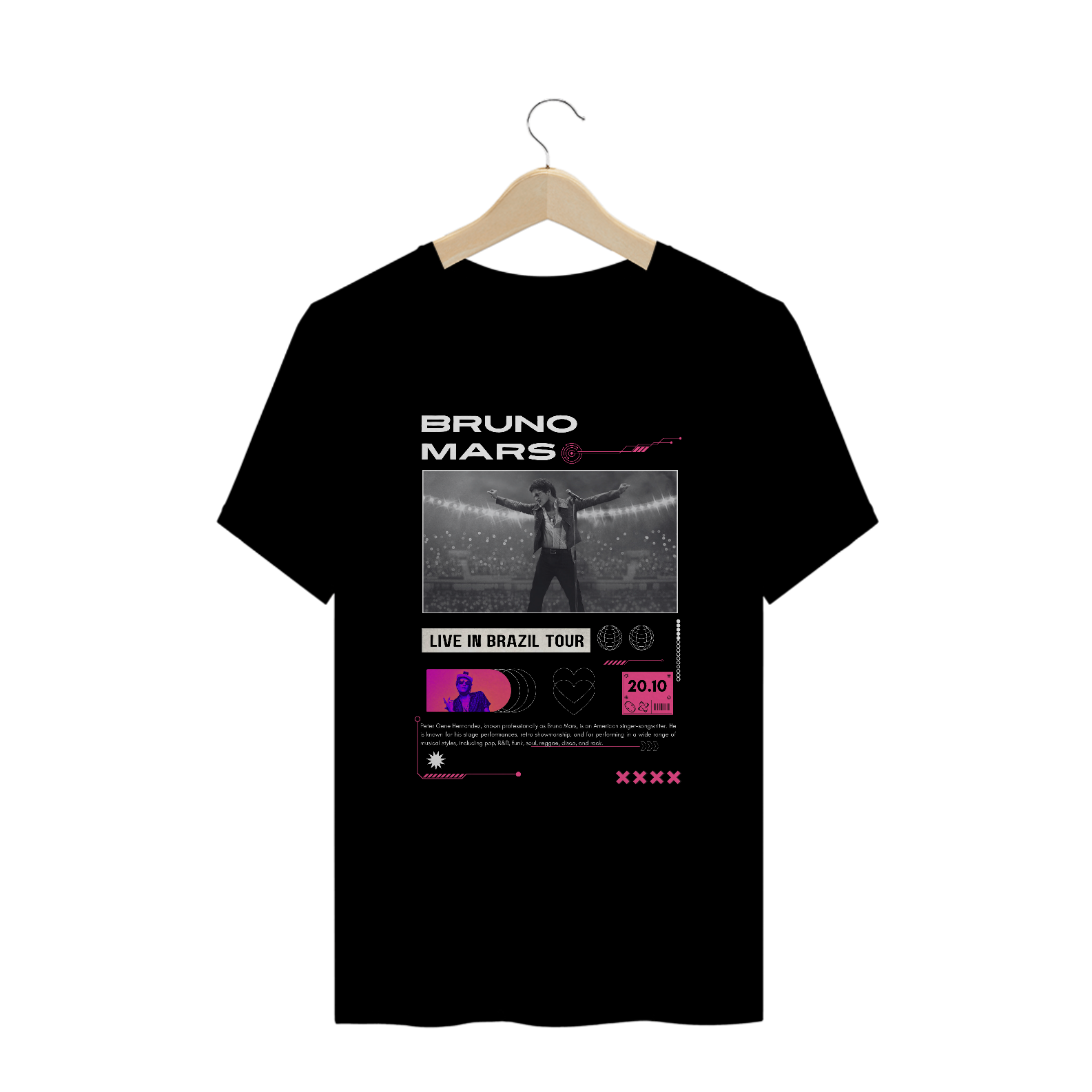 Camiseta Plus Size Bruno Mars Rio de Janeiro 20.10