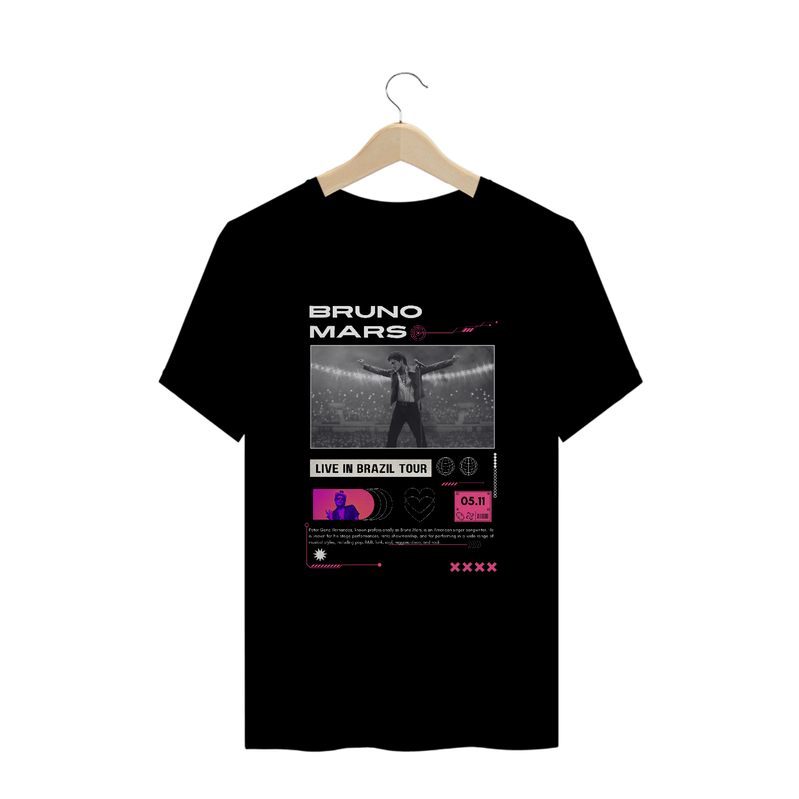 Camiseta Plus Size Bruno Mars Belo Horizonte 05.11