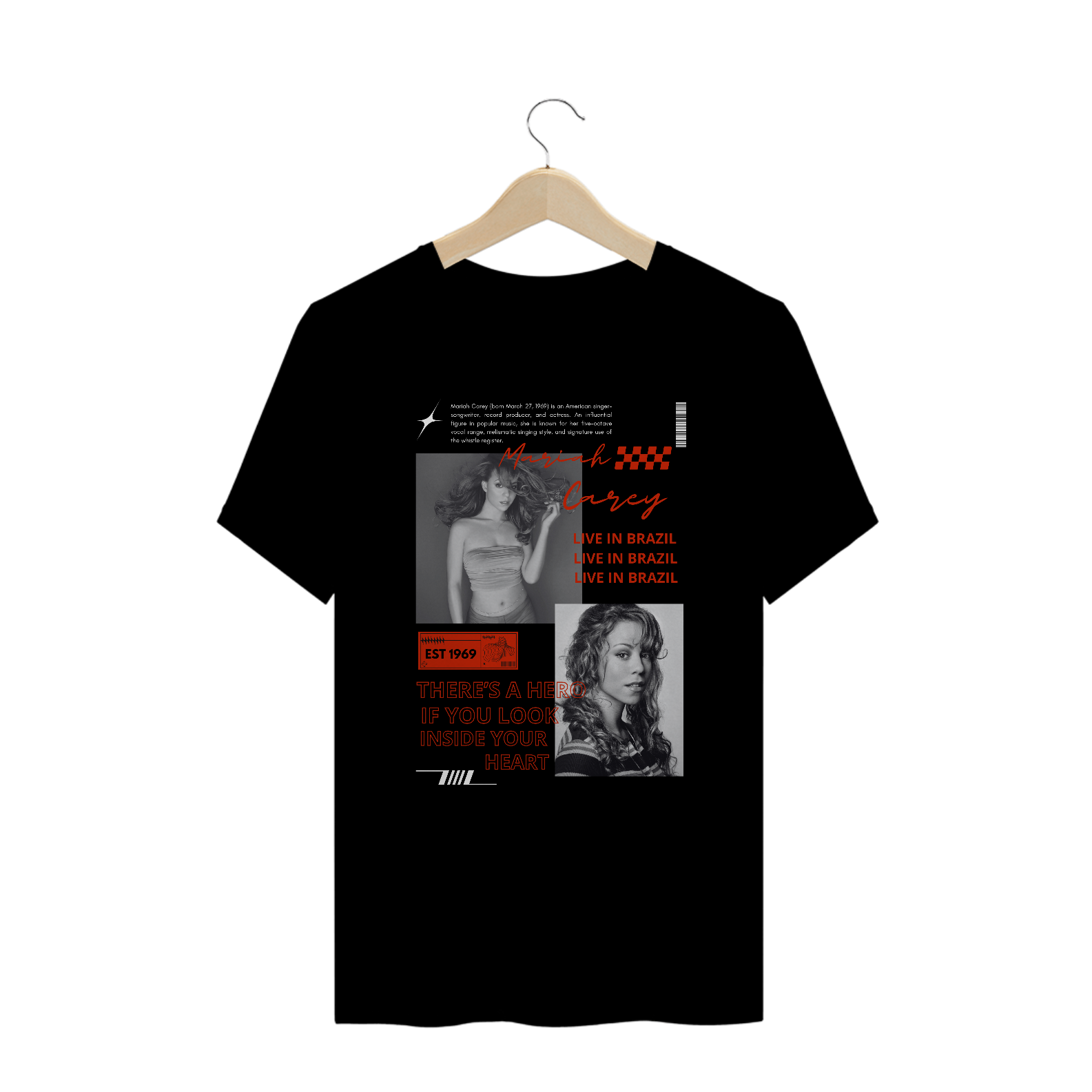 Camiseta Plus Size Mariah Carey Live in Brazil