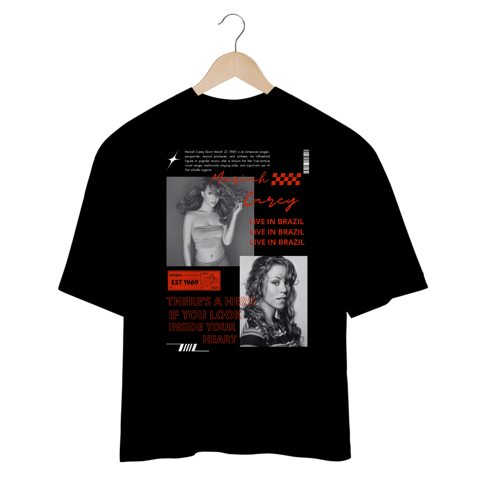 Camiseta Oversized Mariah Carey Live in Brazil