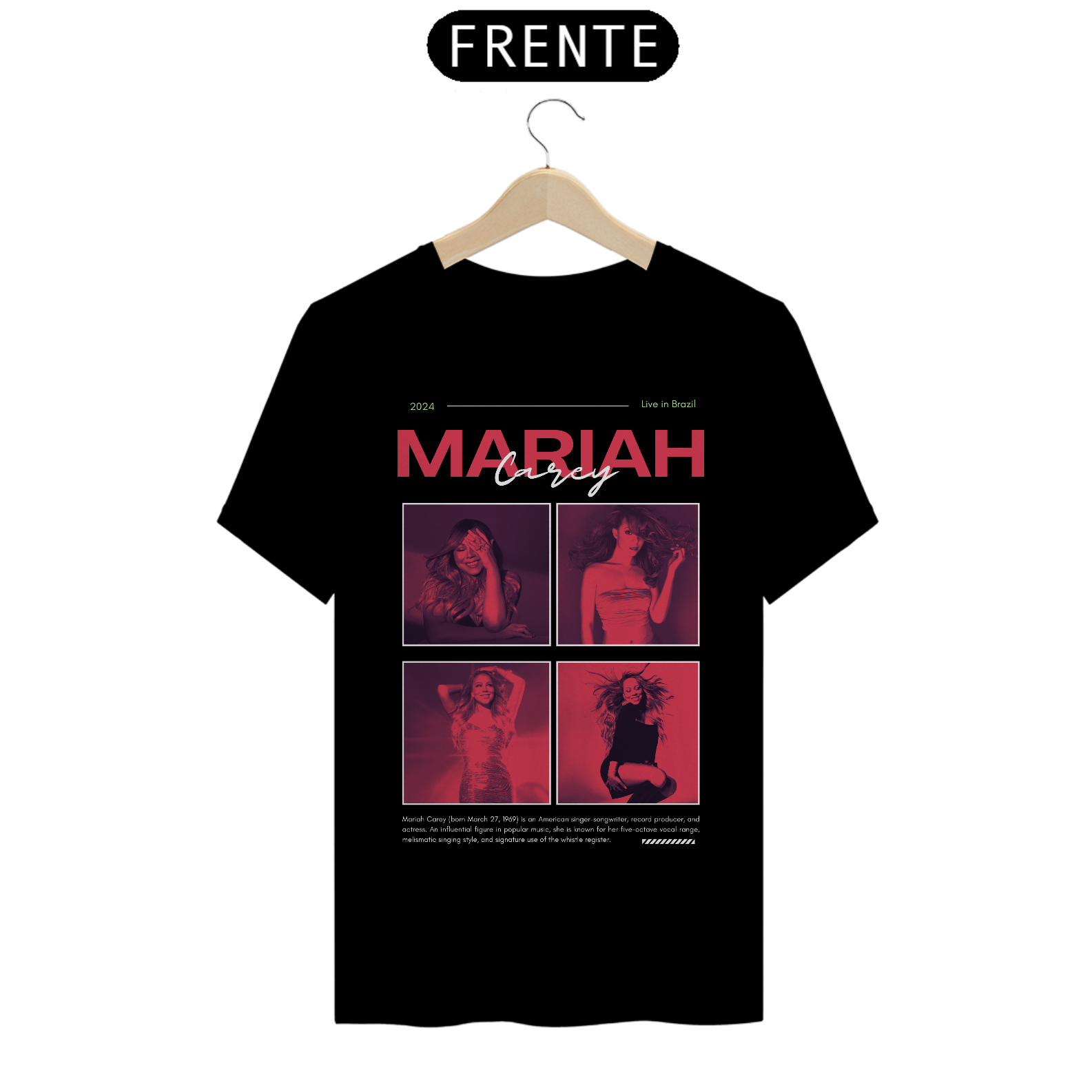 Camiseta Mariah Carey Live in Brazil 2024