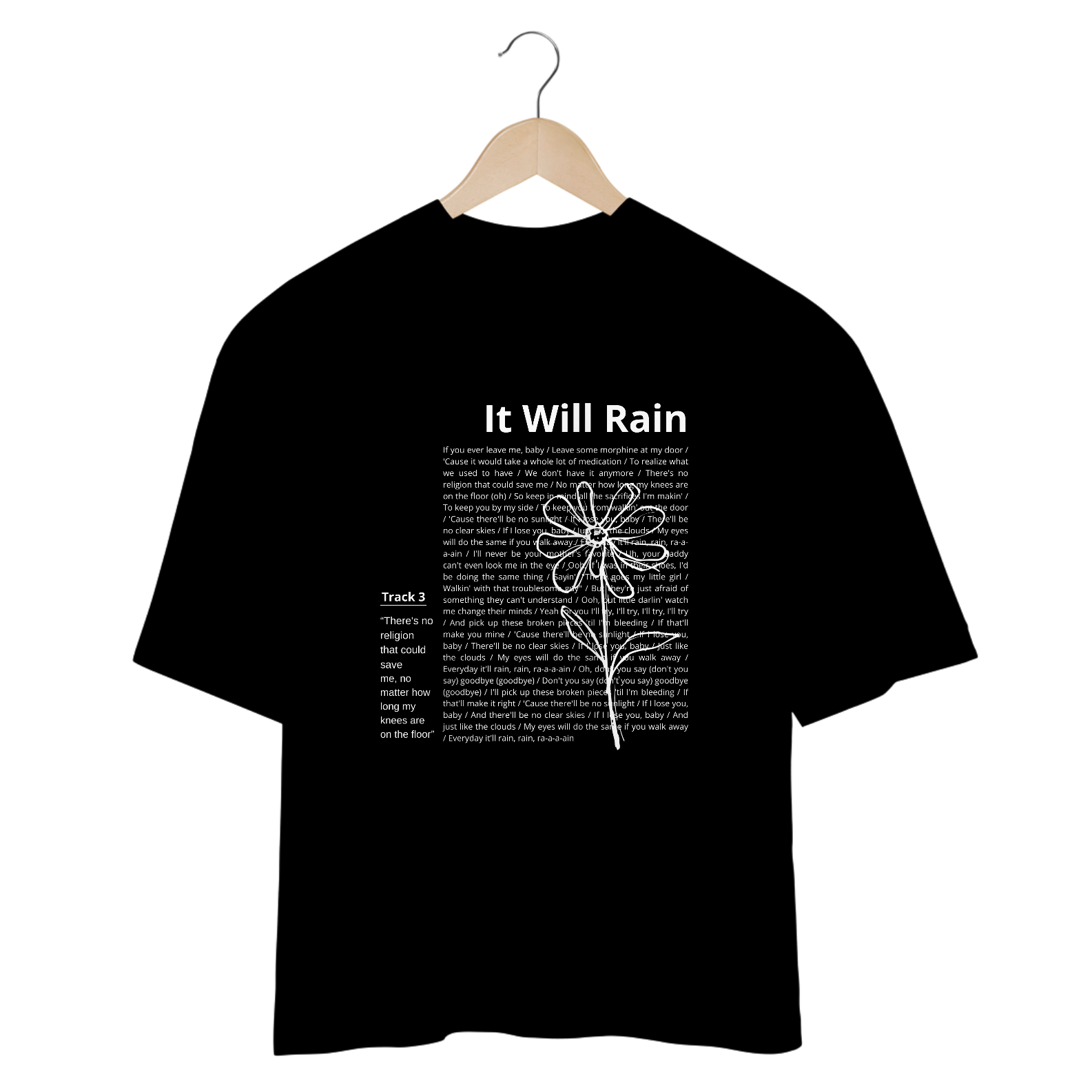 Camiseta Oversized Bruno Mars It Will Rain (Preta)