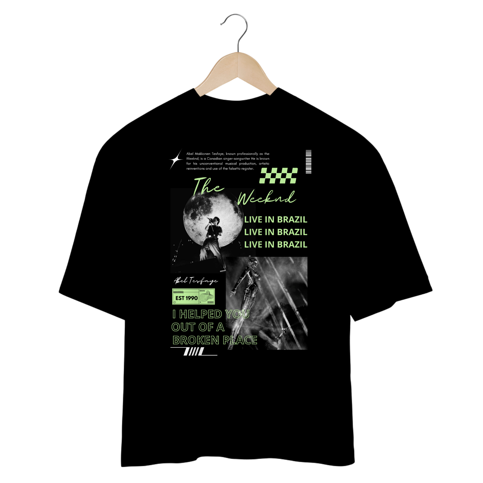 Camiseta Oversized The Weeknd Live in Brazil