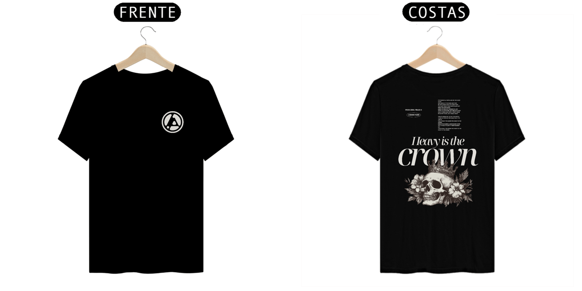 Nome do produto: Camiseta Linkin Park Heavy is The Crown (Preta, Frente & Costas)