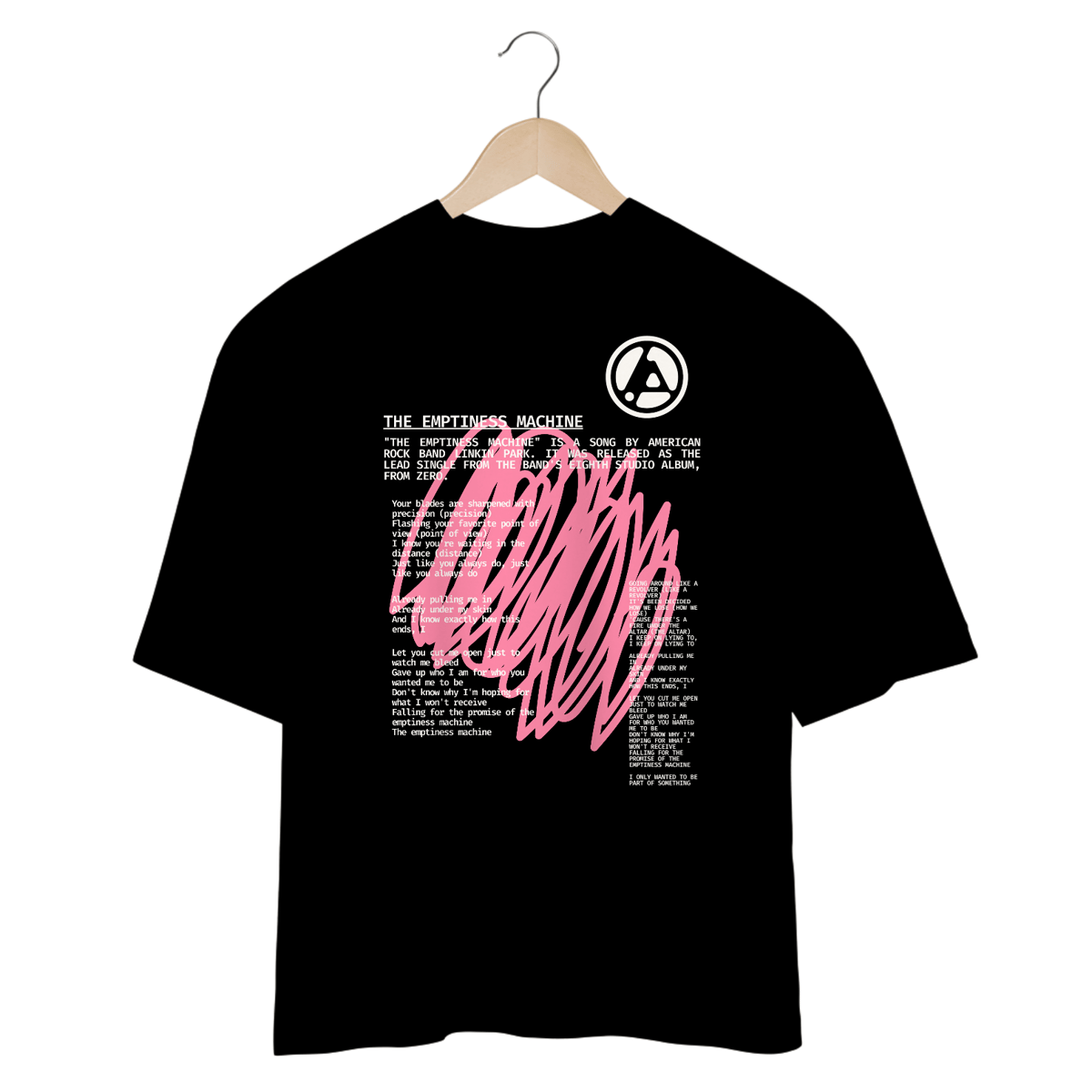 Nome do produto: Camiseta Oversized Linkin Park The Emptiness Machine (Preta)