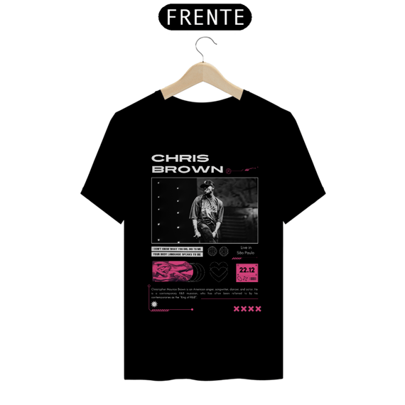 Camiseta Chris Brown Live in São Paulo 22.12