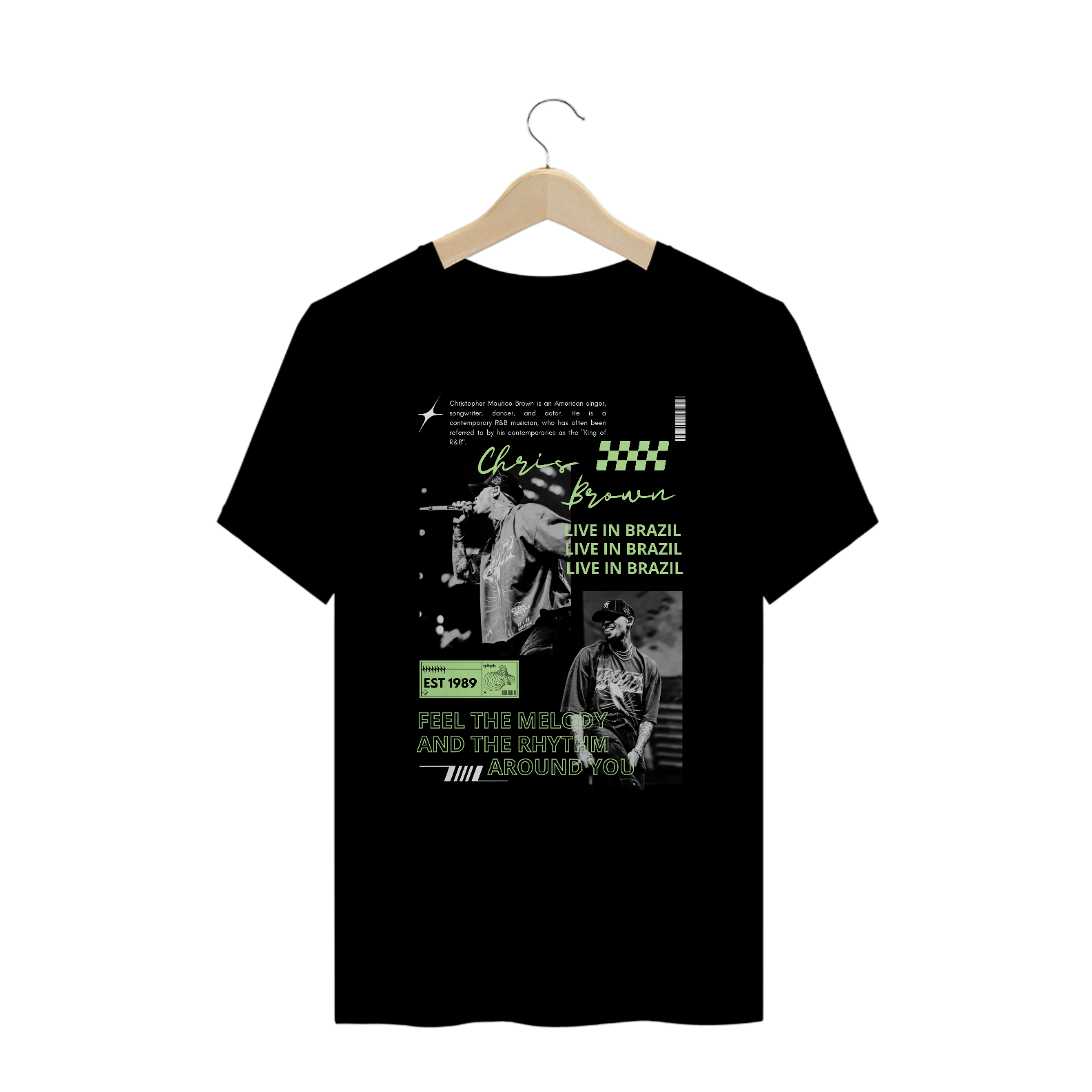 Camiseta Plus Size Chris Brown Live in Brazil