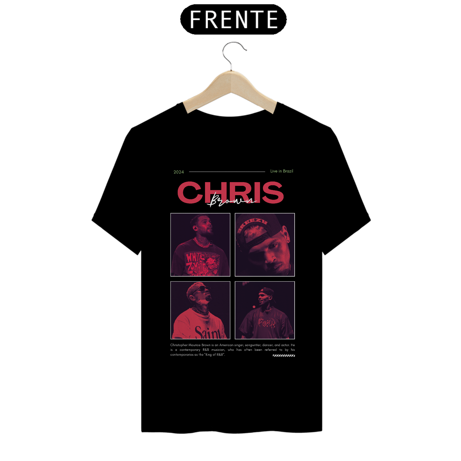 Camiseta Chris Brown Live in Brazil 2024