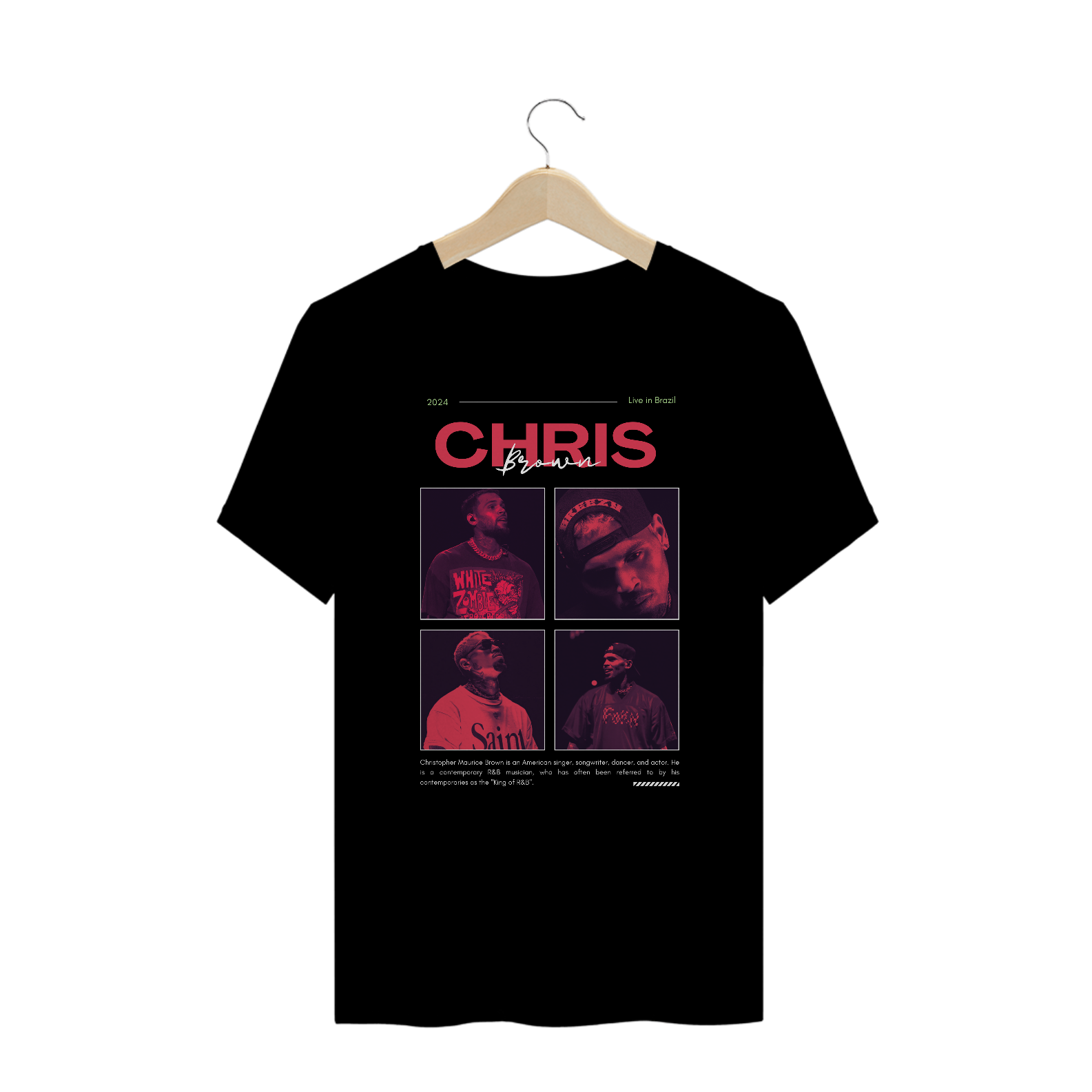 Camiseta Plus Size Chris Brown Live in Brazil 2024