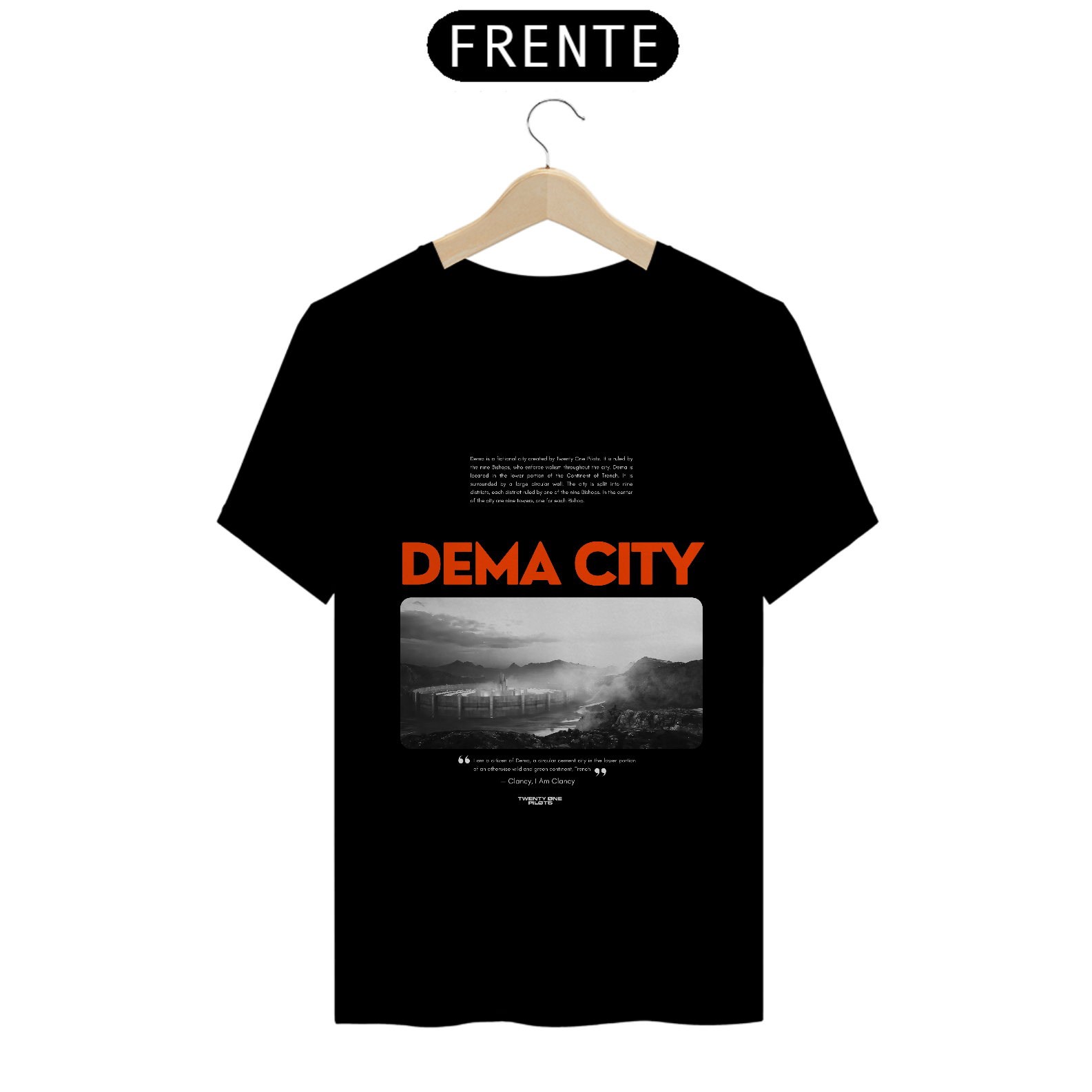 Camiseta Twenty One Pilots Dema City (Preta)