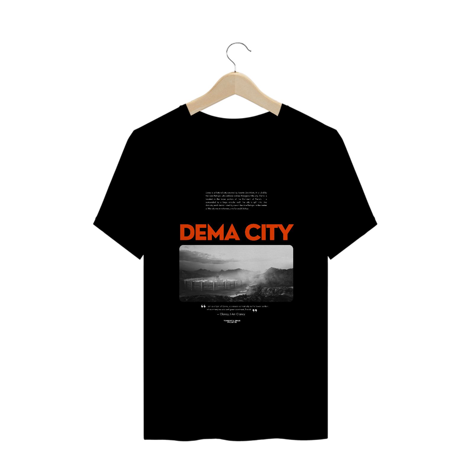 Camiseta Plus Size Twenty One Pilots Dema City (Preta)