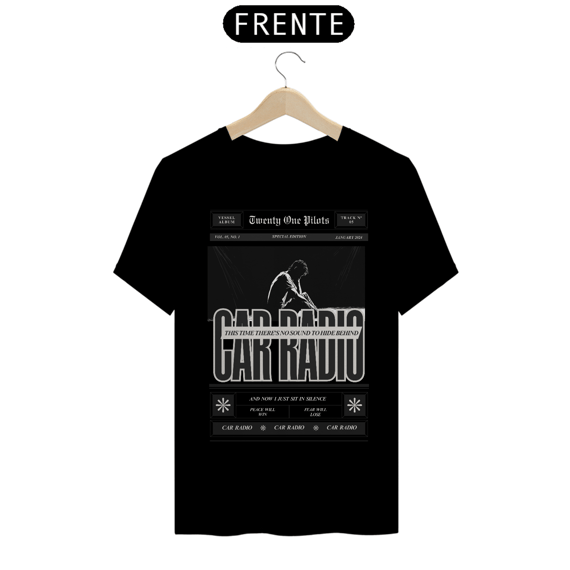 Camiseta Twenty One Pilots Car Radio (Preta)