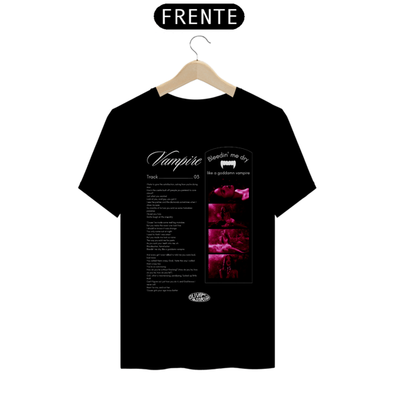 Camiseta Olivia Rodrigo Vampire (Preta)