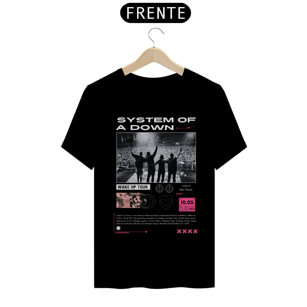 Nome do produto: Camiseta System Of a Down São Paulo 10.05