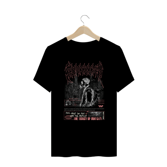 Camiseta Plus Size System Of a Down Toxicity (Estampa Frente)