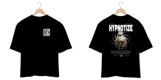 Nome do produto Camiseta Oversized System of a Down Hypnotize (Preta, Estampa Frente e Costas)