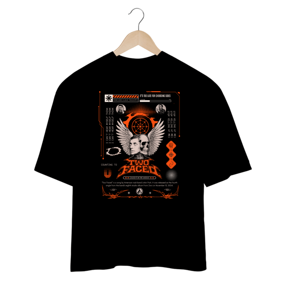 Camiseta Oversized Linkin Park Two Faced