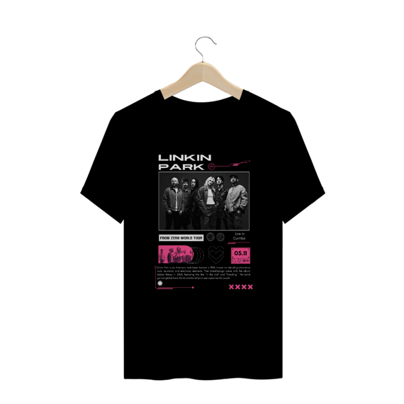 Camiseta Plus Size Linkin Park Curitiba 05.11